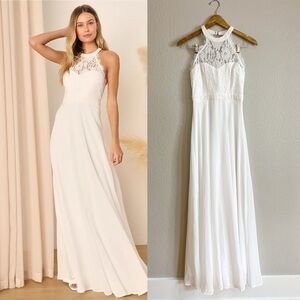 Dance All Evening White Lace Maxi Dress